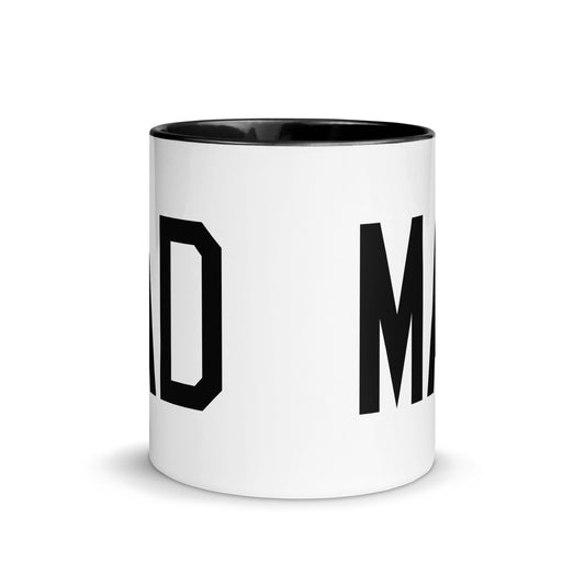 MAD Madrid Coffee Mug • Air Force Lettering in Black • YHM Designs - Image 02