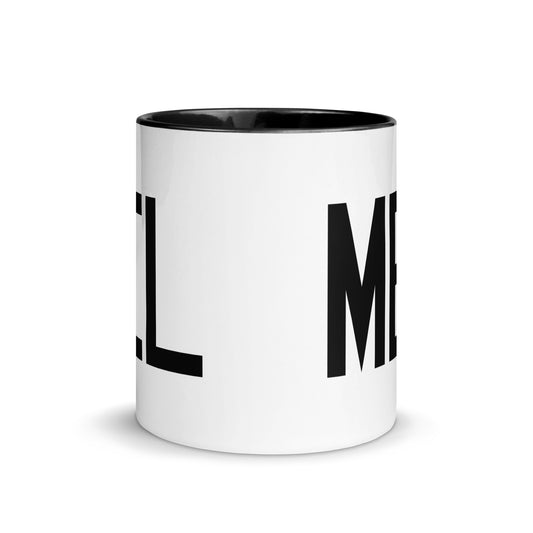 MEL Melbourne Coffee Mug • Air Force Lettering in Black • YHM Designs - Image 02