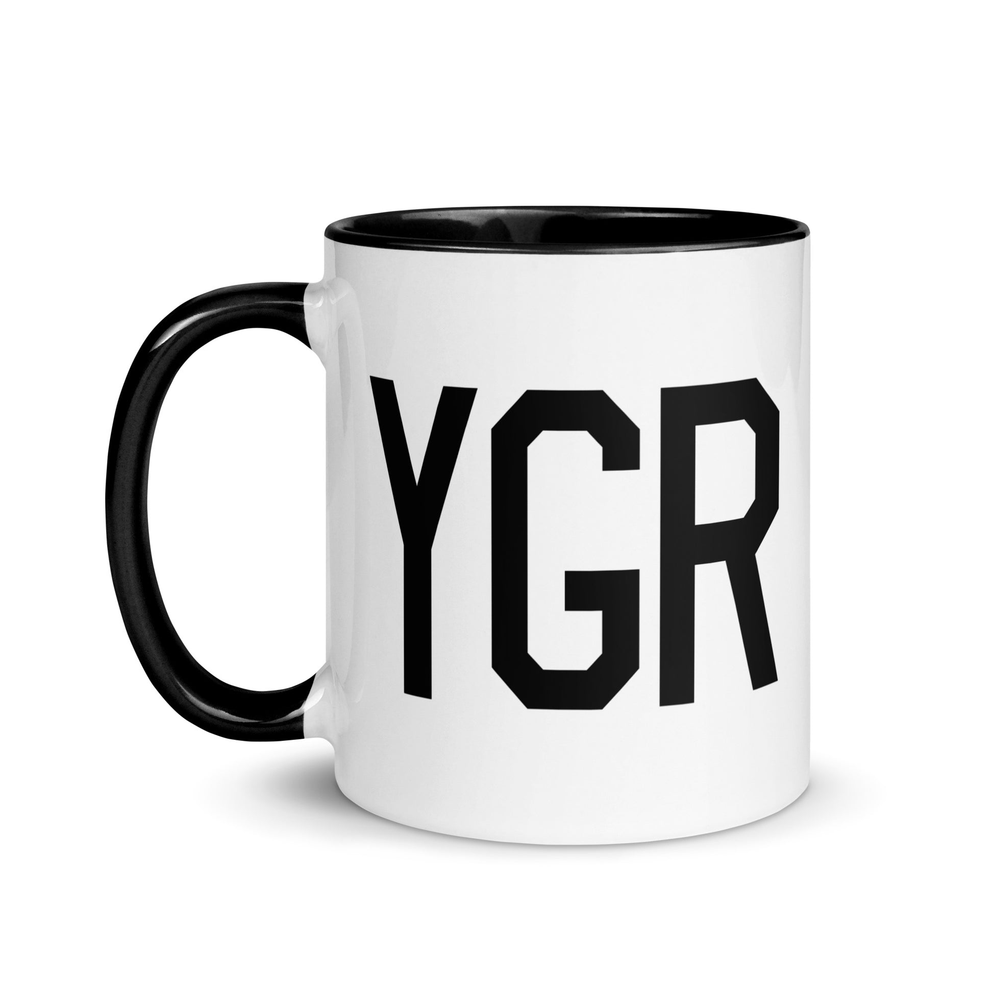 Aviation-Theme Coffee Mug - Black • YGR Îles-de-la-Madeleine • YHM Designs - Image 03
