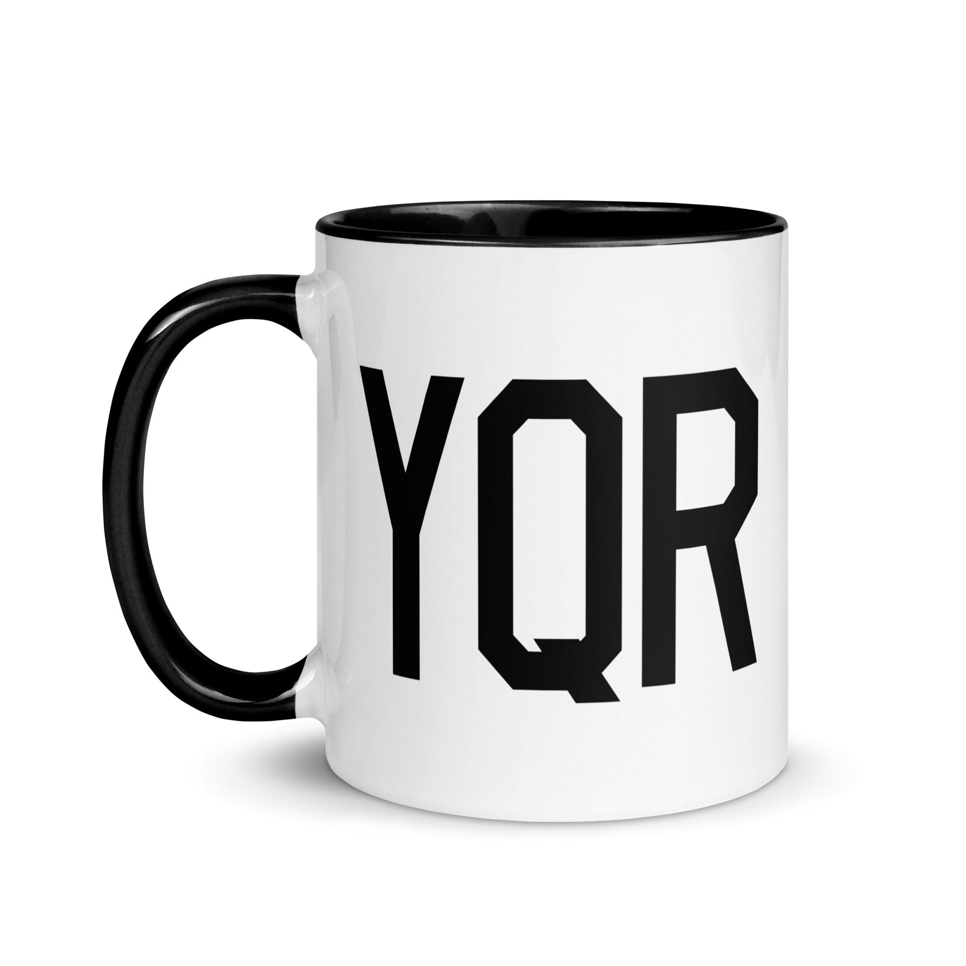 YQR Regina Coffee Mug • Air Force Lettering in Black • YHM Designs - Image 03