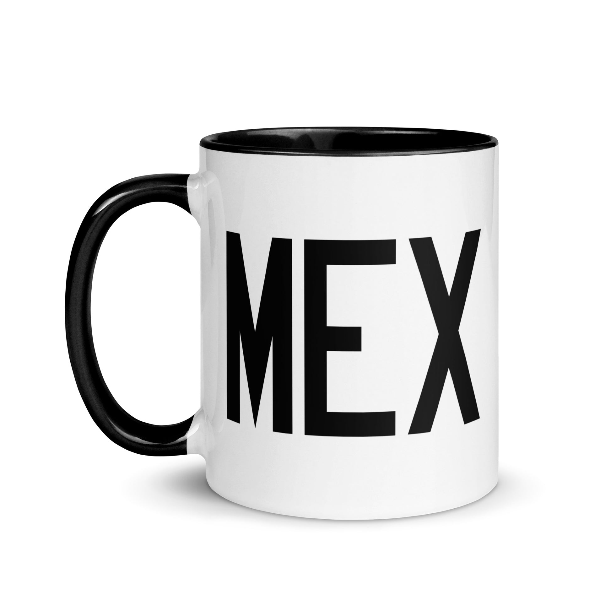 Aviation-Theme Coffee Mug - Black • MEX Mexico City • YHM Designs - Image 03
