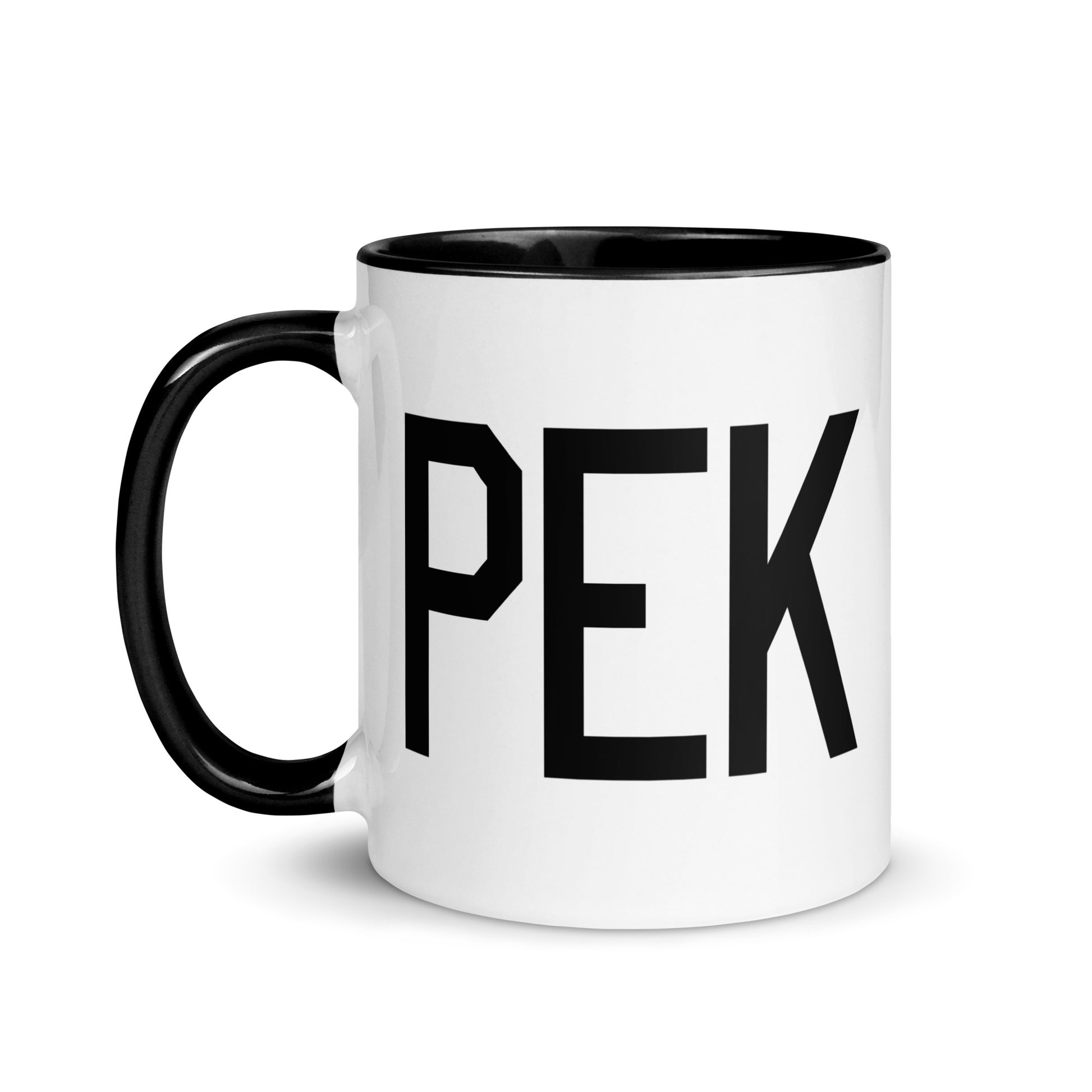 Aviation-Theme Coffee Mug - Black • PEK Beijing • YHM Designs - Image 03