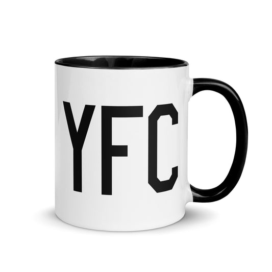 YFC Fredericton Coffee Mug • Air Force Lettering in Black • YHM Designs - Image 01
