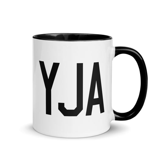 YJA Jasper Coffee Mug • Air Force Lettering in Black • YHM Designs - Image 01