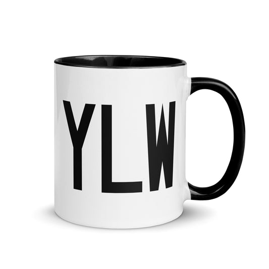 YLW Kelowna Coffee Mug • Air Force Lettering in Black • YHM Designs - Image 01