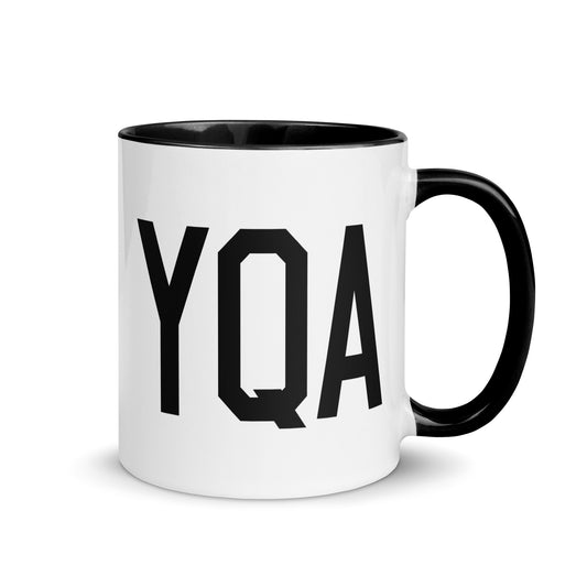 YQA Muskoka Coffee Mug • Air Force Lettering in Black • YHM Designs - Image 01