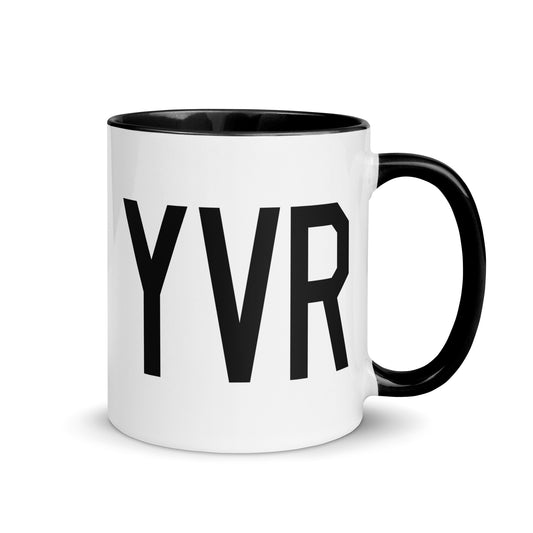 YVR Vancouver Coffee Mug • Air Force Lettering in Black • YHM Designs - Image 01