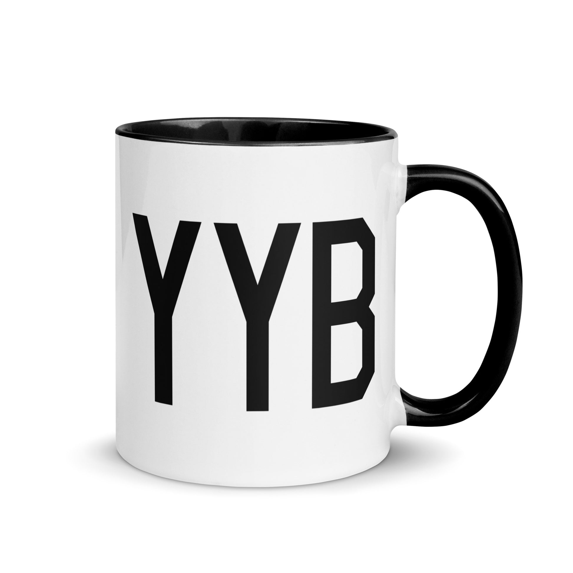 YYB North Bay Coffee Mug • Air Force Lettering in Black • YHM Designs - Image 01