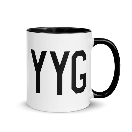 YYG Charlottetown Coffee Mug • Air Force Lettering in Black • YHM Designs - Image 01