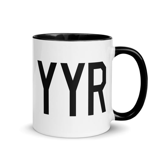 YYR Goose Bay Coffee Mug • Air Force Lettering in Black • YHM Designs - Image 01
