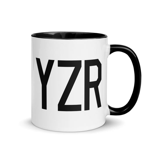 YZR Sarnia Coffee Mug • Air Force Lettering in Black • YHM Designs - Image 01