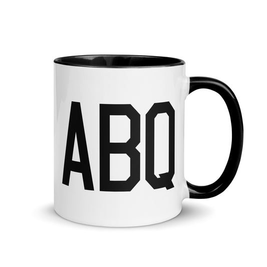 Aviation-Theme Coffee Mug - Black • ABQ Albuquerque • YHM Designs - Image 01