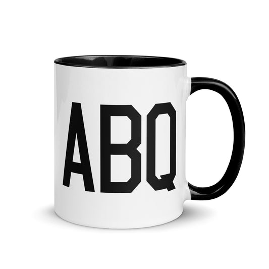 ABQ Albuquerque Coffee Mug • Air Force Lettering in Black • YHM Designs - Image 01