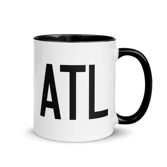 ATL Atlanta Coffee Mug • Air Force Lettering in Black • YHM Designs - Image 01