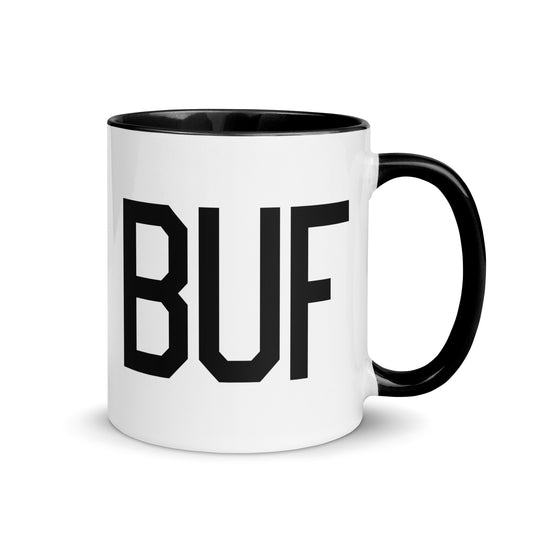 BUF Buffalo Coffee Mug • Air Force Lettering in Black • YHM Designs - Image 01