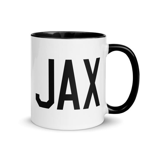 JAX Jacksonville Coffee Mug • Air Force Lettering in Black • YHM Designs - Image 01