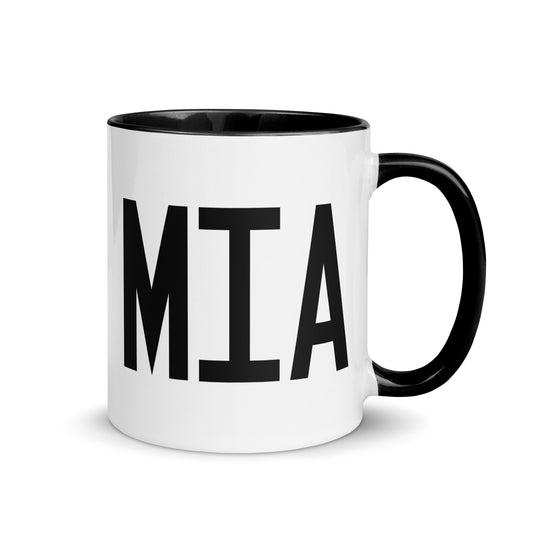 Aviation-Theme Coffee Mug - Black • MIA Miami • YHM Designs - Image 01