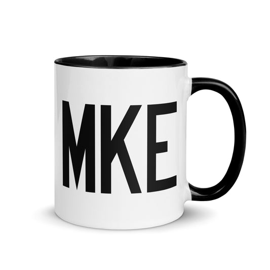 Aviation-Theme Coffee Mug - Black • MKE Milwaukee • YHM Designs - Image 01