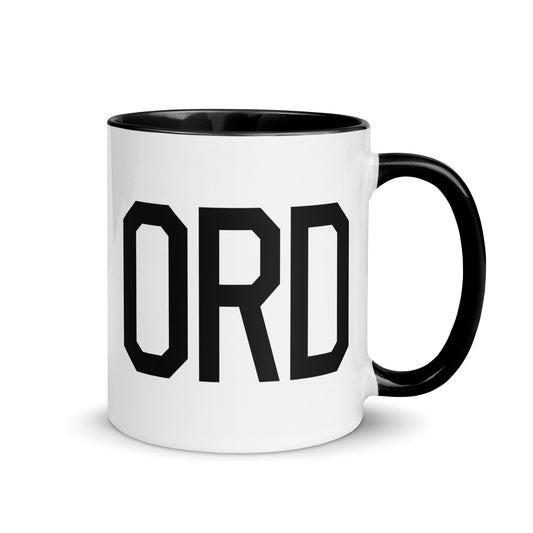 ORD Chicago Coffee Mug • Air Force Lettering in Black • YHM Designs - Image 01