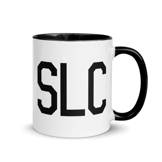 Aviation-Theme Coffee Mug - Black • SLC Salt Lake City • YHM Designs - Image 01