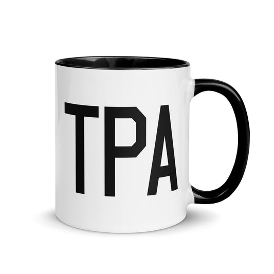 Aviation-Theme Coffee Mug - Black • TPA Tampa • YHM Designs - Image 01