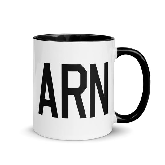 ARN Stockholm Coffee Mug • Air Force Lettering in Black • YHM Designs - Image 01