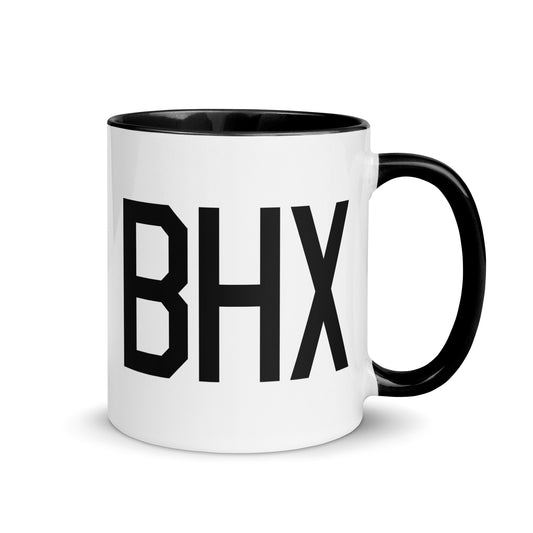 BHX Birmingham Coffee Mug • Air Force Lettering in Black • YHM Designs - Image 01