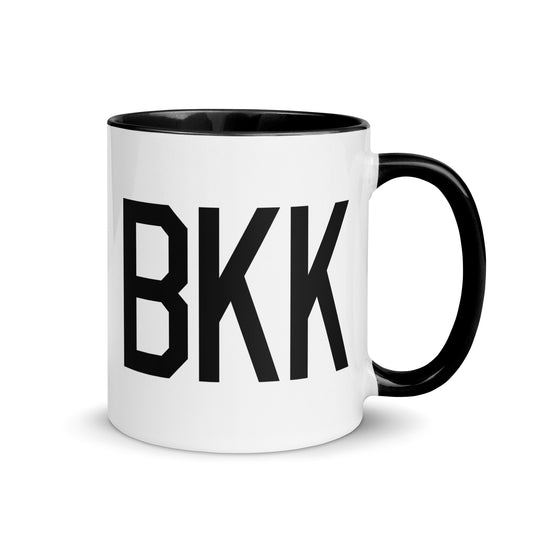 Aviation-Theme Coffee Mug - Black • BKK Bangkok • YHM Designs - Image 01