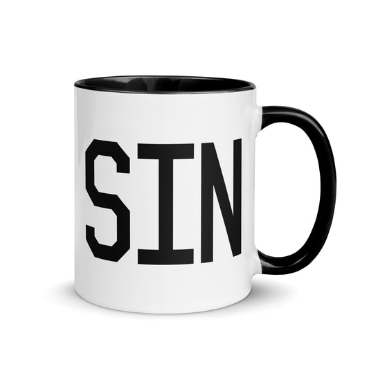 Aviation-Theme Coffee Mug - Black • SIN Singapore • YHM Designs - Image 01