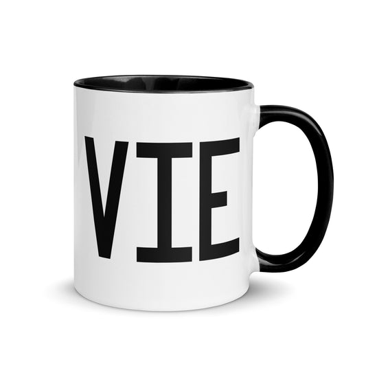 Aviation-Theme Coffee Mug - Black • VIE Vienna • YHM Designs - Image 01