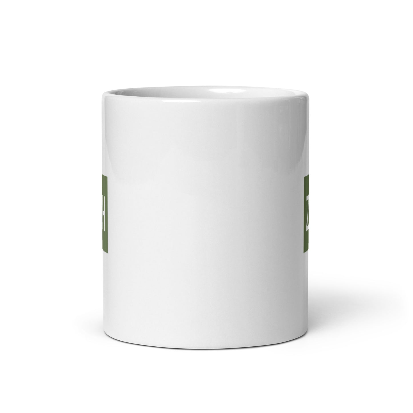 Aviation Gift Coffee Mug - Camouflage Green • ZRH Zurich • YHM Designs - Image 03