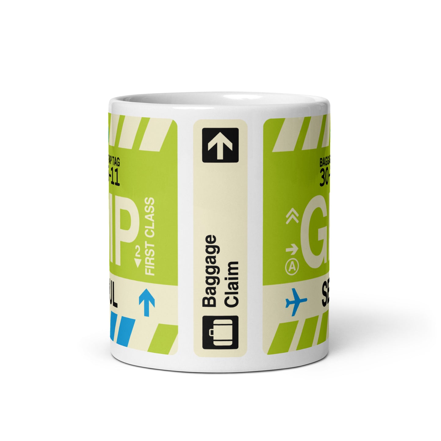 GMP Seoul Coffee Mug • Jet Age Baggage Tag Design • YHM Designs - Image 03