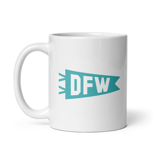 DFW Dallas Coffee Mug • Banner Design in Viking Blue • YHM Designs - Image 02