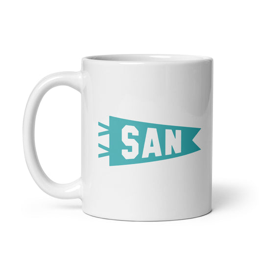 SAN San Diego Coffee Mug • Banner Design in Viking Blue • YHM Designs - Image 02