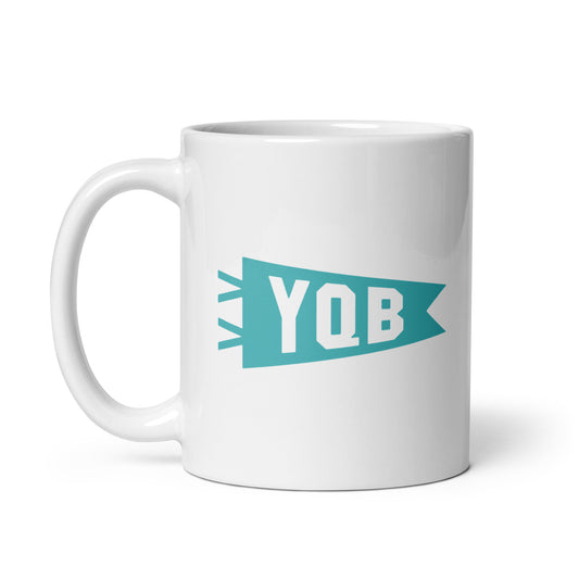 YQB Quebec City Coffee Mug • Banner Design in Viking Blue • YHM Designs - Image 02