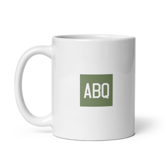 ABQ Albuquerque Coffee Mug • Air Force Lettering in Camouflage Green • YHM Designs - Image 02
