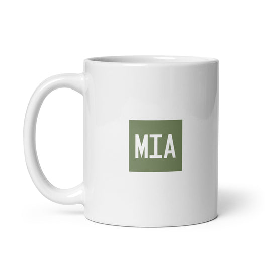 MIA Miami Coffee Mug • Air Force Lettering in Camouflage Green • YHM Designs - Image 02