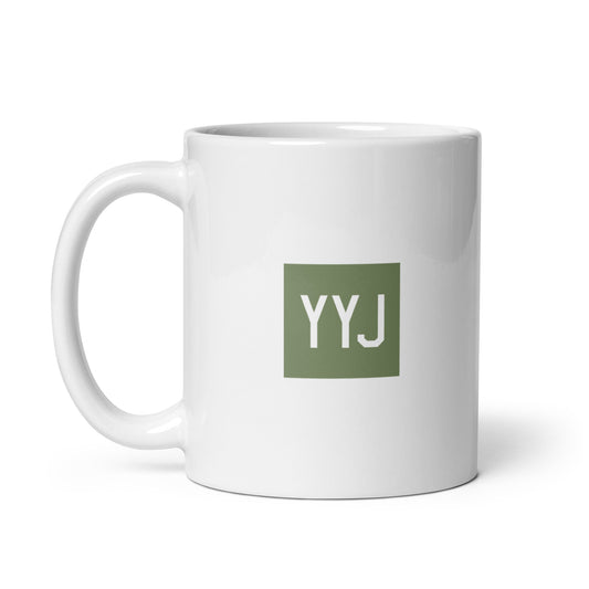 YYJ Victoria Coffee Mug • Air Force Lettering in Camouflage Green • YHM Designs - Image 02