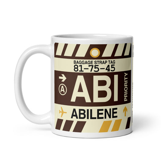 ABI Abilene Coffee Mug • Jet Age Baggage Tag Design • YHM Designs - Image 02