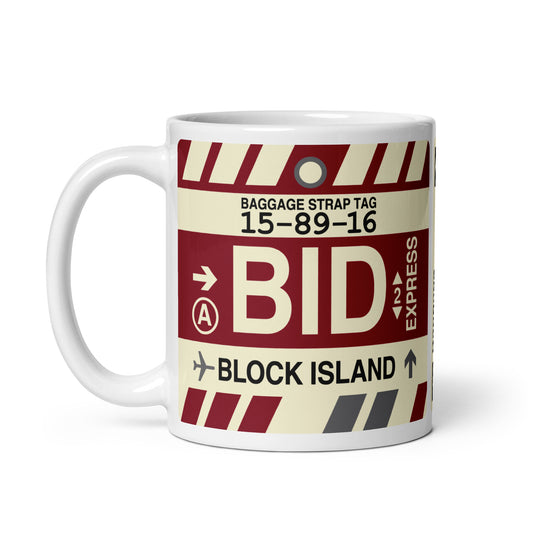 BID Block Island Coffee Mug • Jet Age Baggage Tag Design • YHM Designs - Image 02