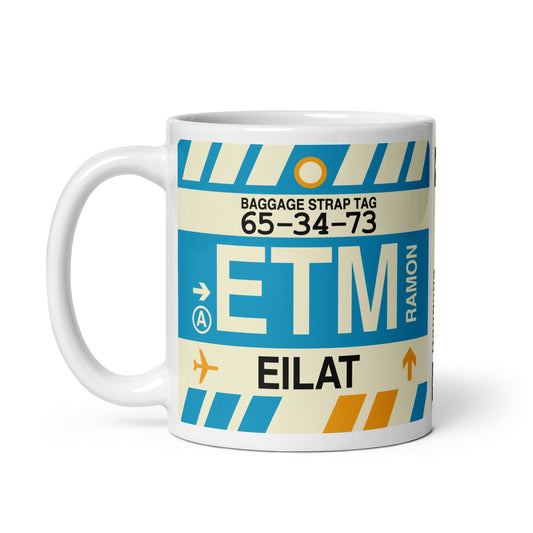 ETM Eilat Coffee Mug • Jet Age Baggage Tag Design • YHM Designs - Image 02