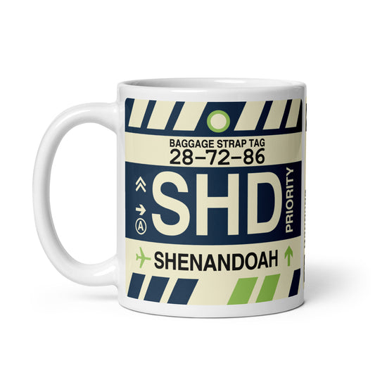 SHD Shenandoah Valley Coffee Mug • Jet Age Baggage Tag Design • YHM Designs - Image 02