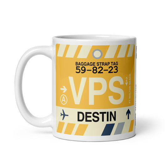 VPS Destin-Fort Walton Beach Coffee Mug • Jet Age Baggage Tag Design • YHM Designs - Image 02
