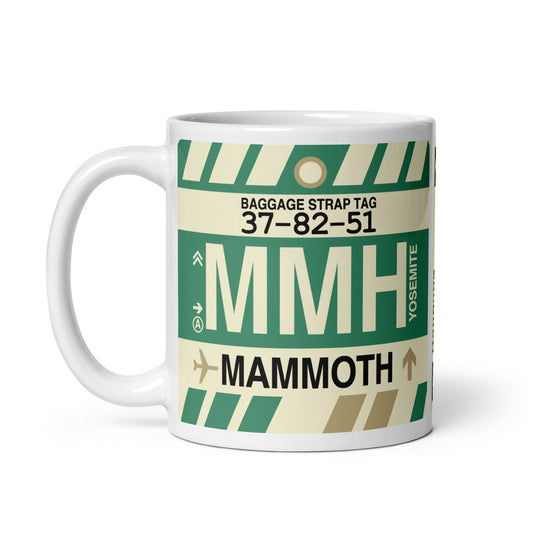 MMH Mammoth Lakes Coffee Mug • Jet Age Baggage Tag Design • YHM Designs - Image 02