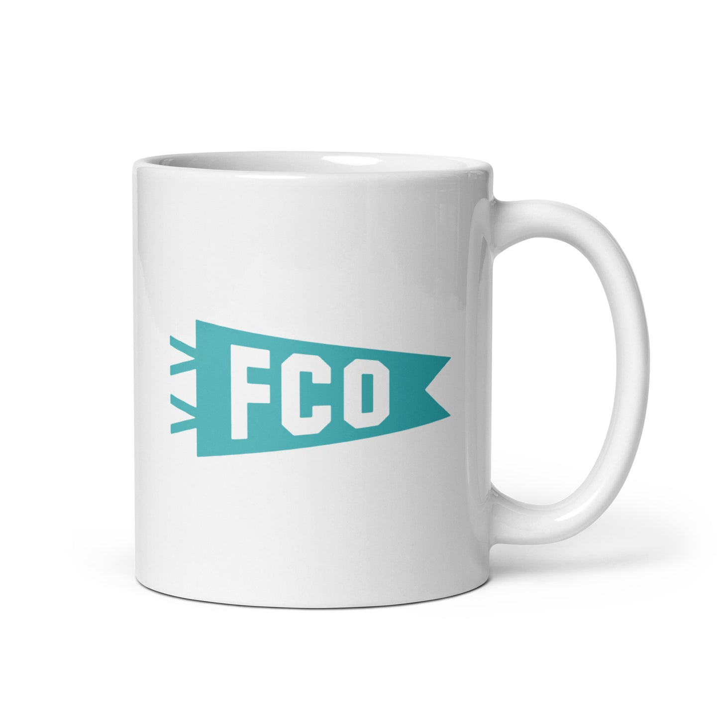 FCO Rome Coffee Mug • Banner Design in Viking Blue • YHM Designs - Image 01