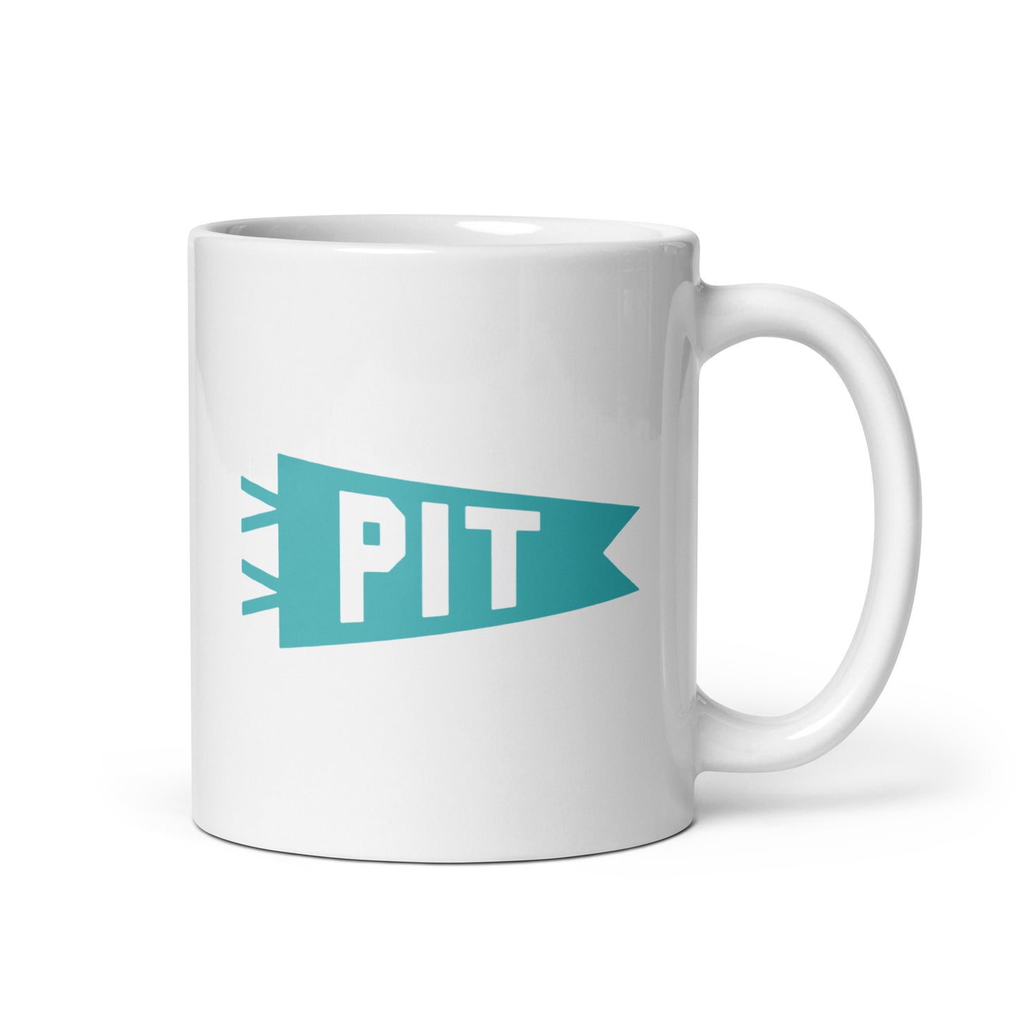 PIT Pittsburgh Coffee Mug • Banner Design in Viking Blue • YHM Designs - Image 01
