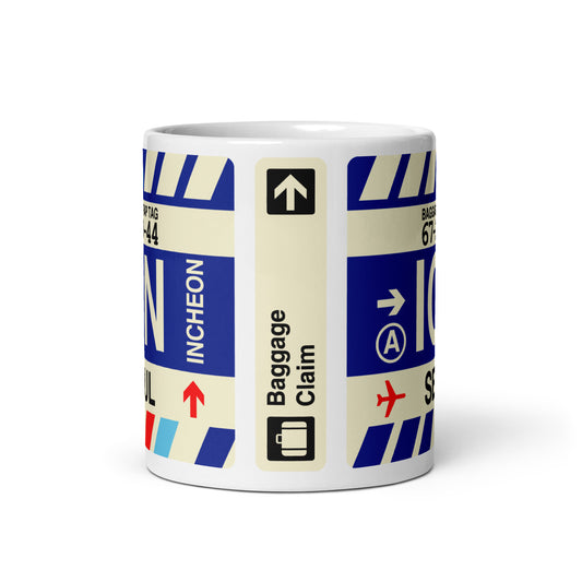 Travel Gift Coffee Mug • ICN Seoul Souvenir • YHM Designs - Image 02