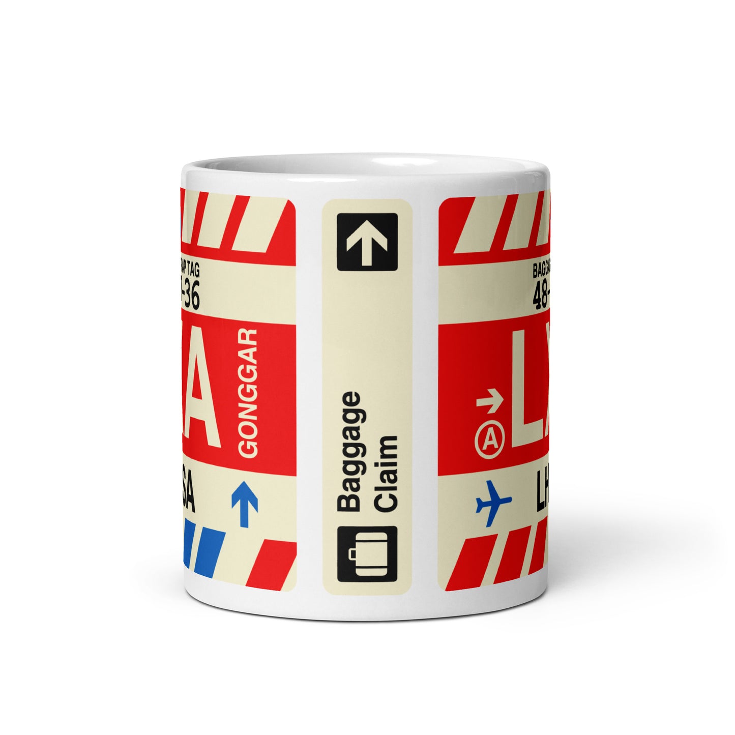 Travel-Themed Coffee Mug • LXA Lhasa • YHM Designs - Image 02