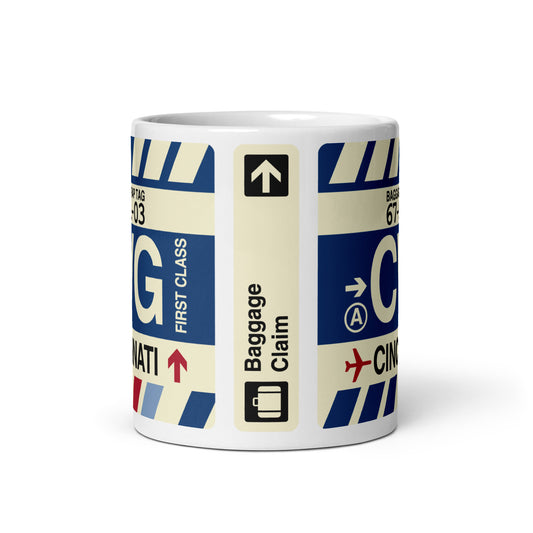 Travel Gift Coffee Mug • CVG Cincinnati Souvenir • YHM Designs - Image 02
