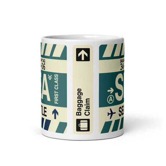 Travel Gift Coffee Mug • SEA Seattle Souvenir • YHM Designs - Image 02